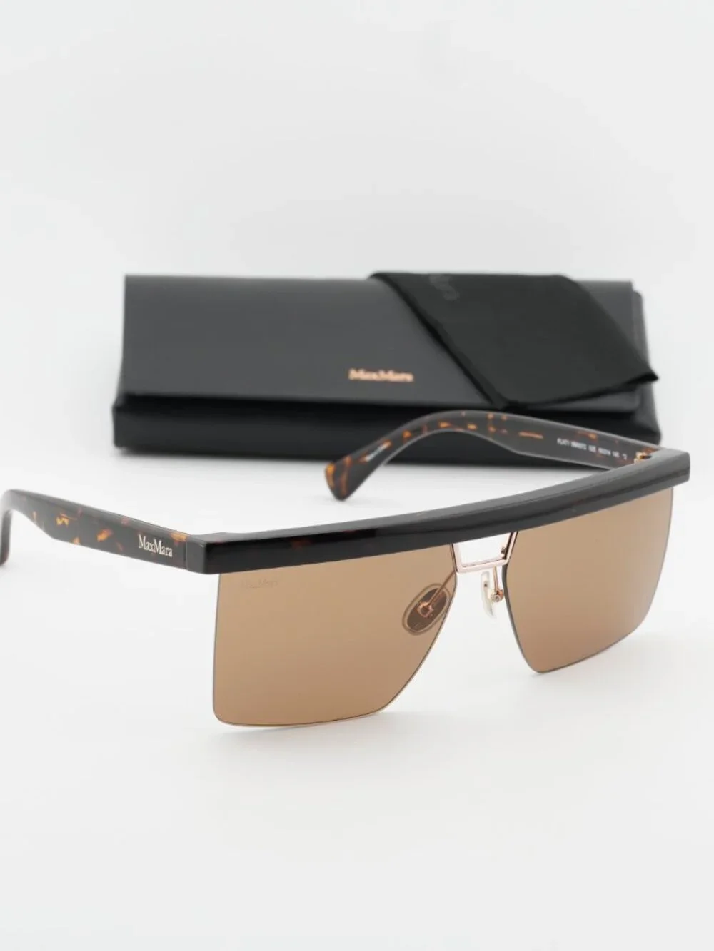 Max Mara MM0072 52E Square Sunglasses - Dark Havana/Brown